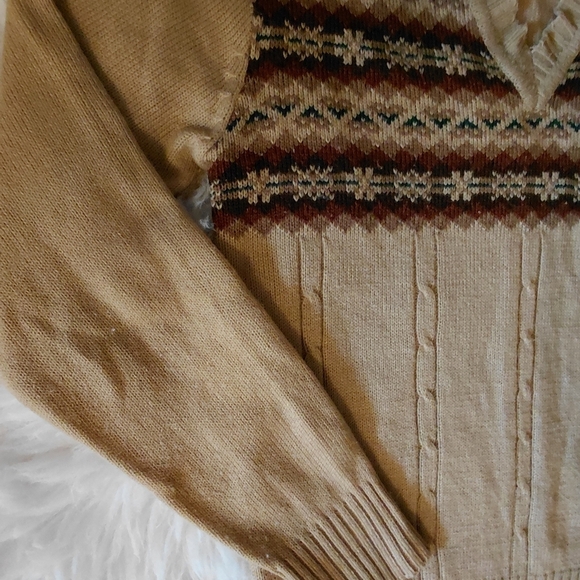 Kennington V-Neck Sweater Fair Isle Vintage - Picture 2 of 9